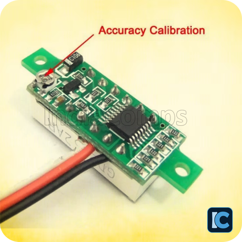 0.72 cm (0.28 inch) 0-100V Three Wire DC Voltmeter Red 0.72 cm (0.28 inch) 0-100V Three Wire DC Voltmeter Red